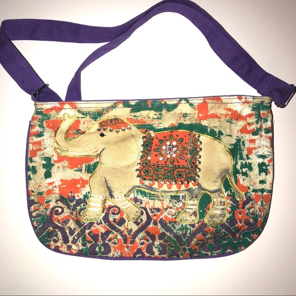 🌞Sun n’ Sand Canvas Elephant Purse - Picture 1 of 4